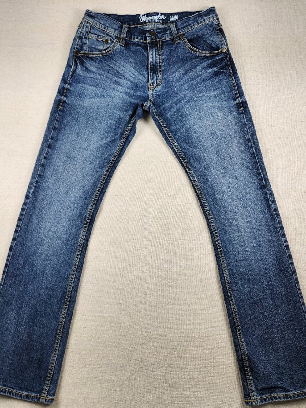 Wrangler Retro WLT77LY Men's Slim Bootcut Jeans 30x34 Blue Western